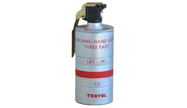 Launching-hand thrown three part grenade M1, CS